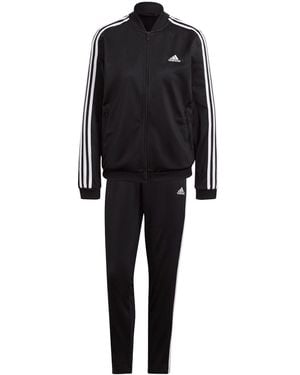 adidas Essentials 3-Stripes Tracksuit - Black