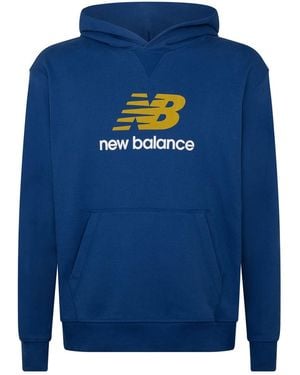 New Balance Athletics French Terry Cotton Over The Head Oversized Fit Hoodie - Blue