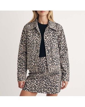Nobody's Child Nobodys Frankie Leopard Print Denim Jacket - Black