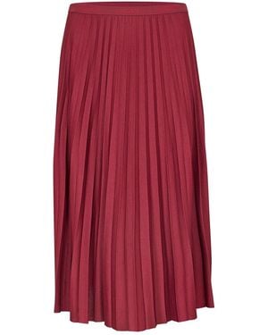 Lacoste Elasticated Waist Flowing Pleated Skirt - Red