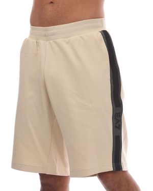 EA7 Logo Series Cotton-Blend Bermuda Shorts - Natural