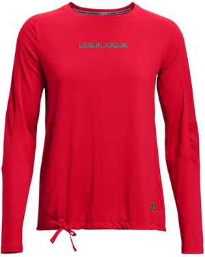 Under Armour Ua Pieced Mesh Long Sleeve Top - Red