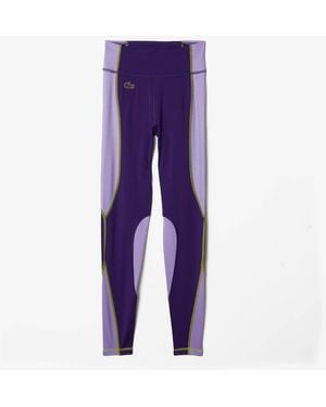 Lacoste Colourblock Knit Effect Leggings - Purple