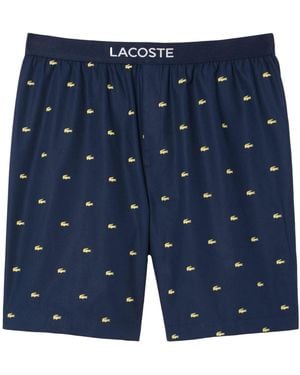 Lacoste Poplin Pyjama Shorts - Blue