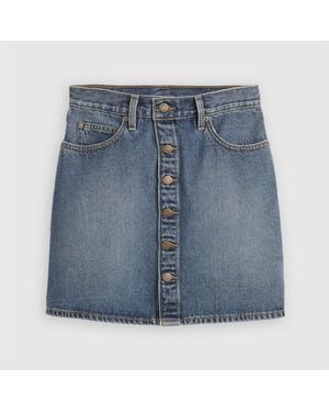 Levi's Retro Button Front Skirt 4 (3Xs) - Blue