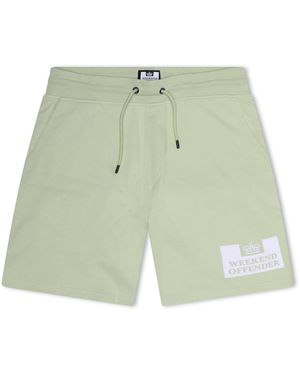 Weekend Offender Parma Logo Print Text Graphic Sweat Shorts - Green