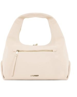 Steve Madden Crescent Shape Hobo Bag With And Hardware - Natural