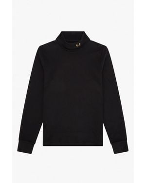 Fred Perry Roll Neck Sweatshirt - Black