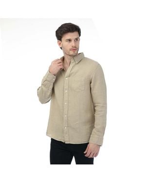 GANT Regular Fit Garment Dyed Linen Shirt - Natural
