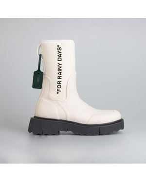 Off-White c/o Virgil Abloh Off Sponge Rubber Rainboots - White