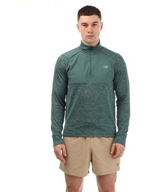 New Balance Heat Grid Half Zip Top - Green