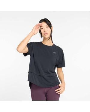 New Balance Drapey Jersey Oversized T-Shirt - Blue