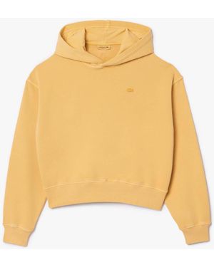 Lacoste Oversized Natural Dye Hooded Sweatshirt - Yellow