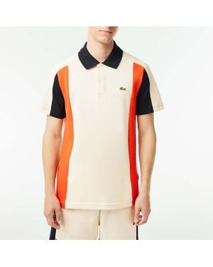 Lacoste Regular Fit Colourblock Polo Shirt - Orange