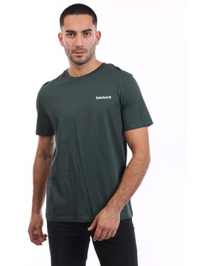 Timberland Small Linear Logo Print T-Shirt - Green
