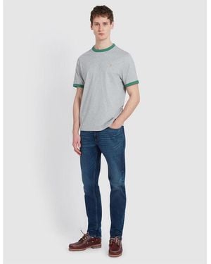 Farah Ringer T Shirt - Blue