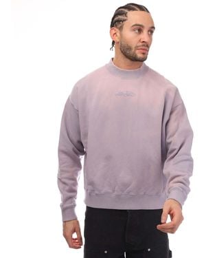 Off-White c/o Virgil Abloh Laundry Script Skate Crewneck Sweatshirt - Purple