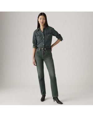 Levi's 501 Five Pocket Straight Leg Jeans - Green