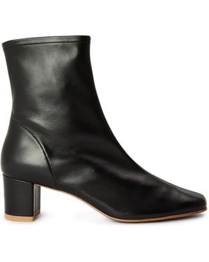 BY FAR Leather Heeled Boots - Black