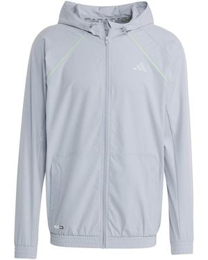 adidas Tech Hooded Neck Raglan Sleeve Athletic Top - Blue
