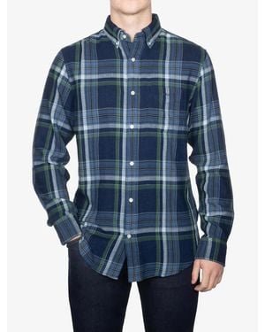 GANT Regular Fit Twill Check Shirt - Blue