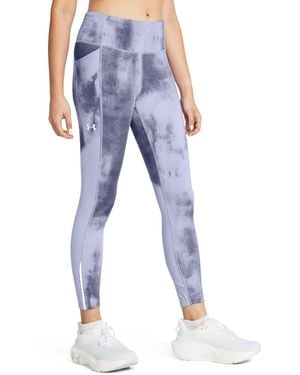 Under Armour Womenss Ua Launch Printed Ankle Tights - Blue