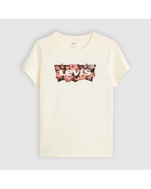 Levi's The Perfect Wordmark Graphic Crew Neck Short Sleeve T-Shirt 8 (Xs) - White