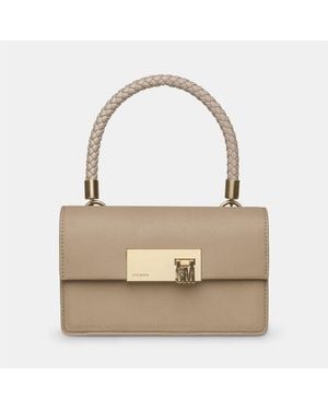 Steve Madden Bnesta Cross Body Bag With Metal Logo - Natural
