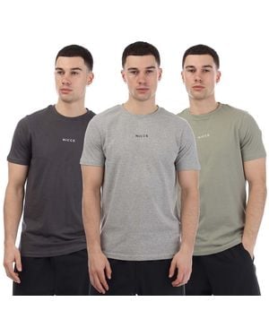 Nicce London 3 Pack T Shirts - Grey