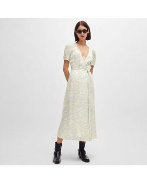 HUGO Kikoni-1 Wrap-Front Dress - Natural