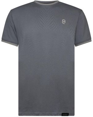 Crosshatch Preece Hem Label Patch Crew Neck Short Sleeve T-Shirt - Grey