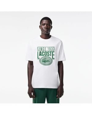 Lacoste Loose-Fit Heavy Cotton Printed T-Shirt - Green