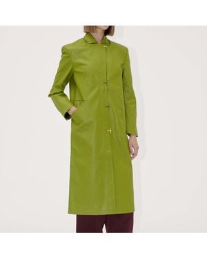 Stine Goya Long Single Breasted Coat - Green