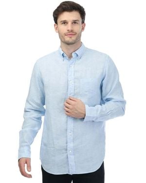 GANT Regular Fit Linen Shirt - Blue