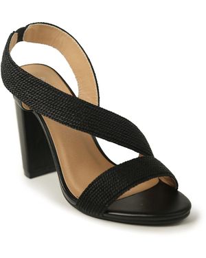 Where's That From Block Heel Sandals With Crossover Strap Size 8 - Black