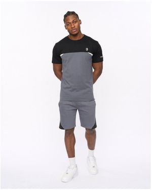 Crosshatch Castlebay Solid Jogger Shorts - Blue
