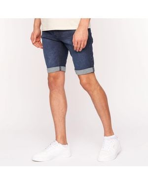Crosshatch Reestier Denim Shorts - Blue
