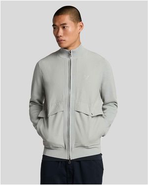 Lyle & Scott Milano Hybrid Full Zip Knitted Jacket - Grey