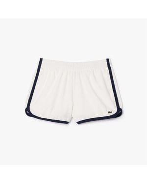 Lacoste Terry Contrast Accent Shorts - White