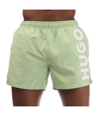 HUGO Abas Logo Print Swim Shorts - Green