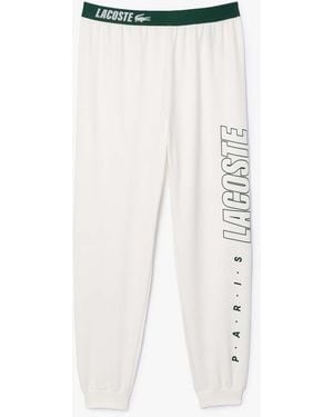 Lacoste Fleecy Logo Lounge Trousers - Natural