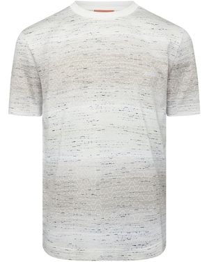 Missoni Crew Neck Short Sleeve Regular Fit Jersey T-Shirt - Grey