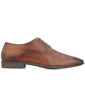 Lambretta Ben Leather Derby Shoes - Brown