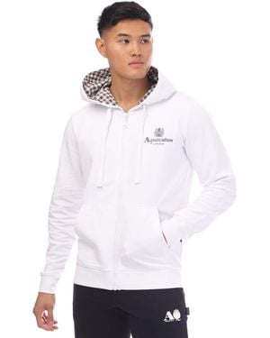 Aquascutum Hooded Zip Sweatshirt - White