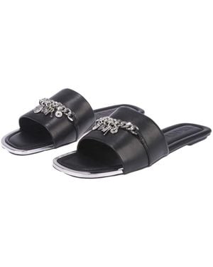 DKNY Charms Flat Sandals - Black
