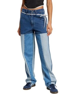adidas Originals Kseniaschnaider Patchwork Straight Leg Jeans - Blue