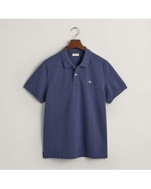 GANT Embroidered Archive Shield Polo Shirt - Blue