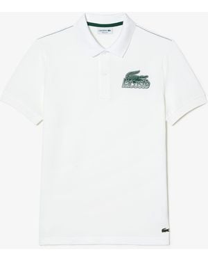 Lacoste Cotton Mini-Piqué Polo Shirt - White