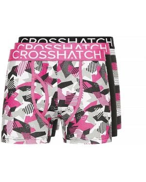 Crosshatch Crystaline Geometric Patterned Boxer Brief - Purple