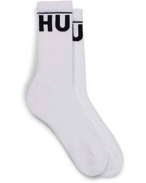 HUGO 2 Pack Of Contrast Logo Quarter Length Socks - Grey